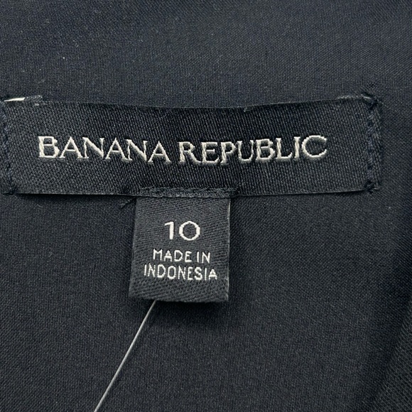 Banana Republic NWT Dress Black 10 Short Sleeve Eyelash Lace Trim Sheath Career - Picture 15 of 16